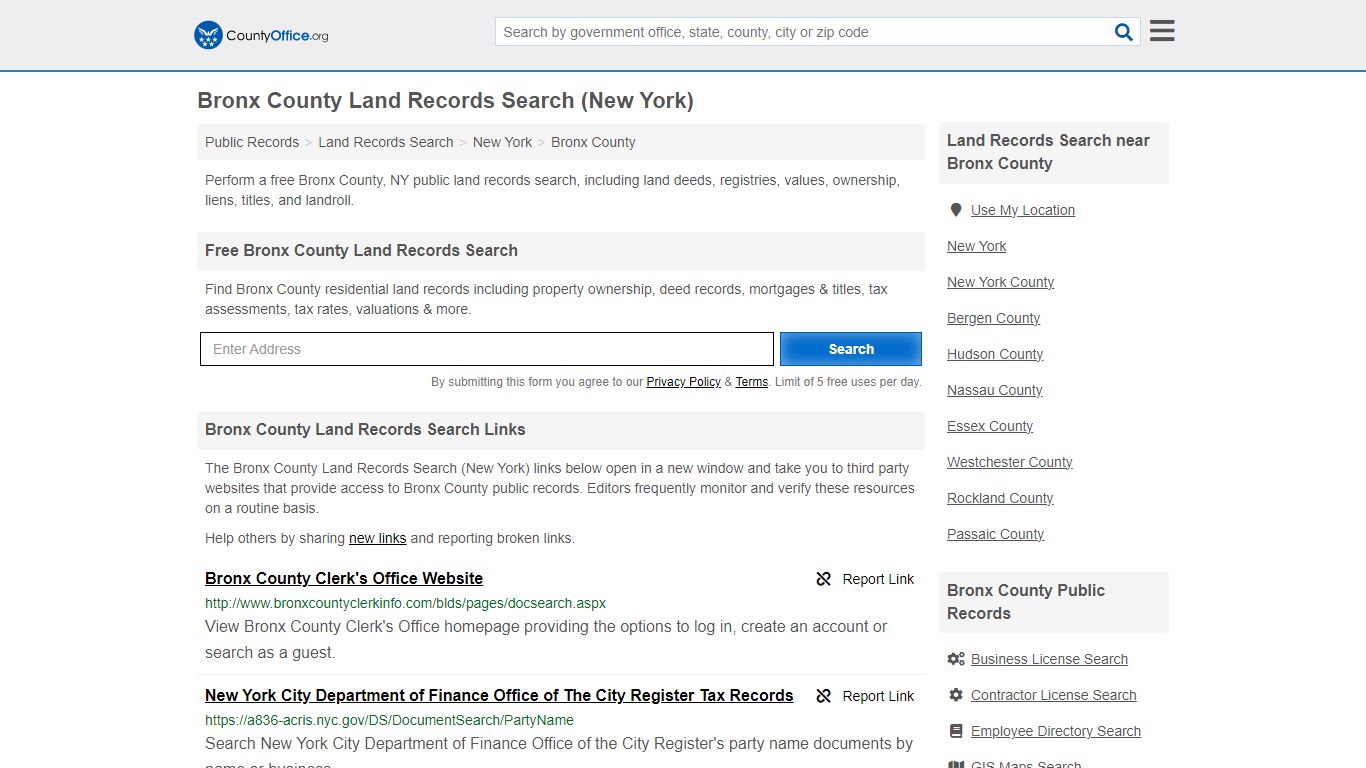 Bronx County Land Records Search (New York) - County Office
